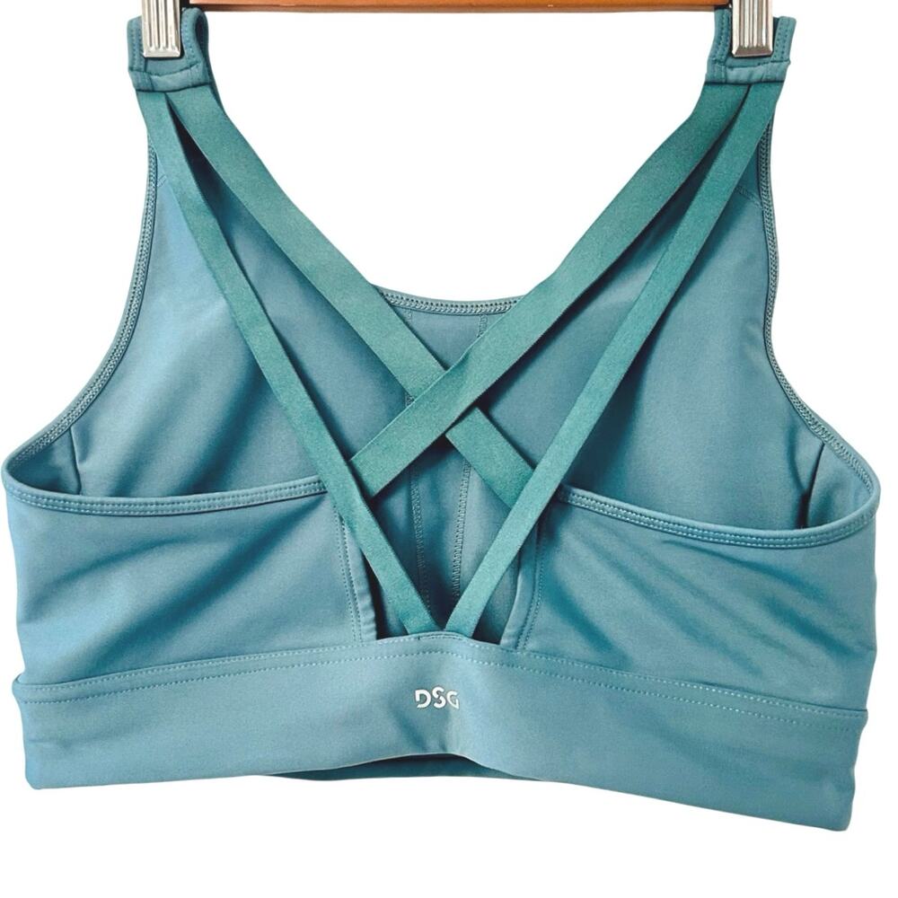 DSG Strappy Sports Bra Large Green Low Impact Athleisure Yoga Activewear